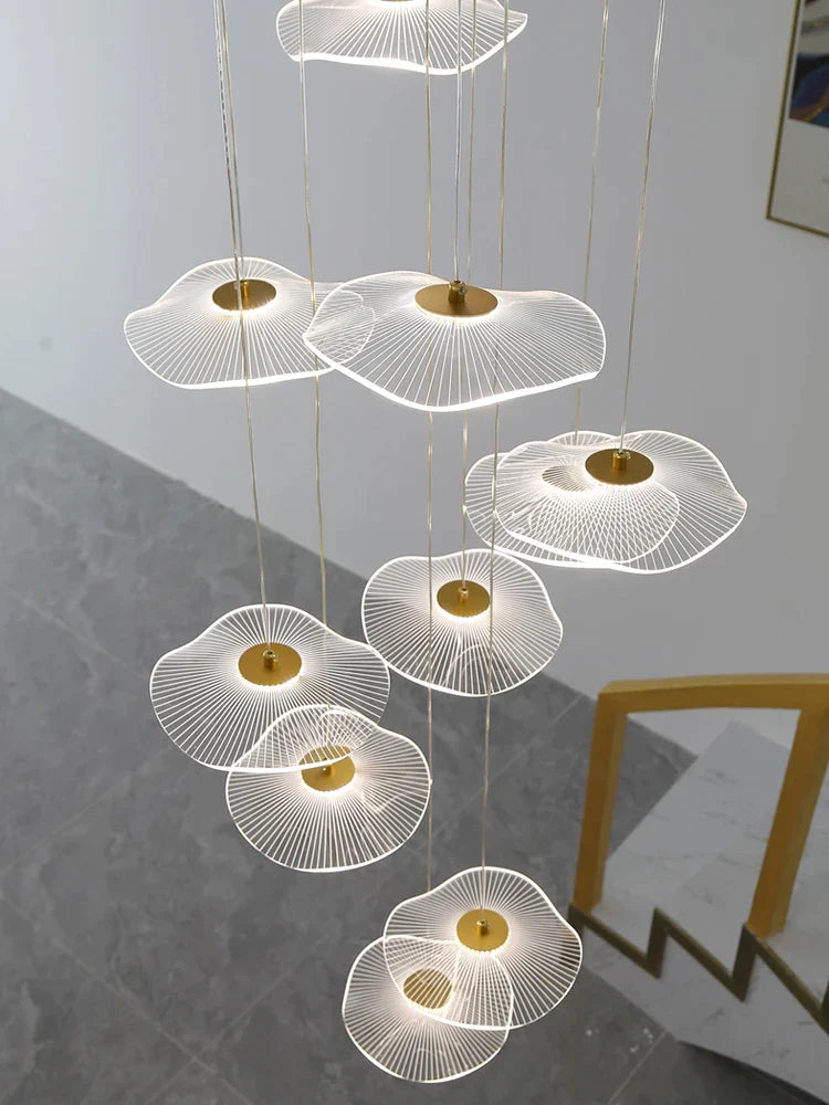 Afralia™ LED Circular Living Room Chandelier: Modern Loft & Staircase Ceiling Lamp