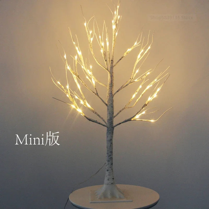 Afralia™ LED White Birch Tree Table Lamps for Home Holiday Decor, Party, Wedding