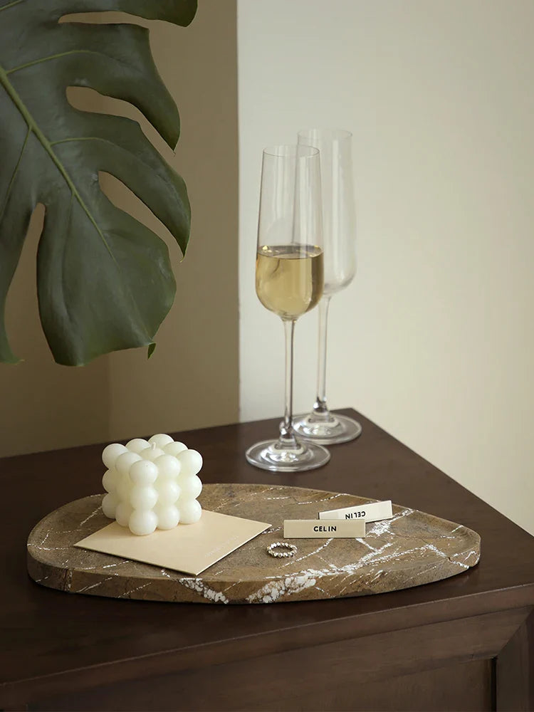 Afralia™ Rainforest Brown Marble Luxury Tray - Home Decor for Bathroom Vanity