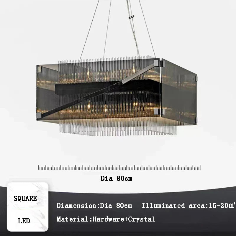 Afralia™ Crystal Glass Pendant Chandelier for Luxe Dining Room Decor