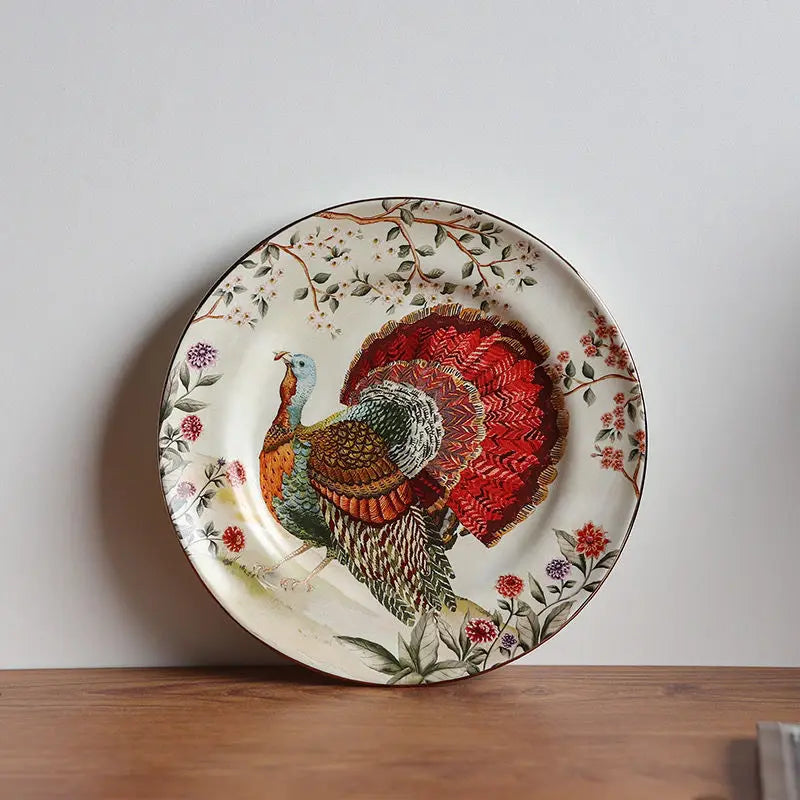 Afralia™ Ceramic Western Steak Fruit Dishes vintage country style for a touch of farmhouse charm.
