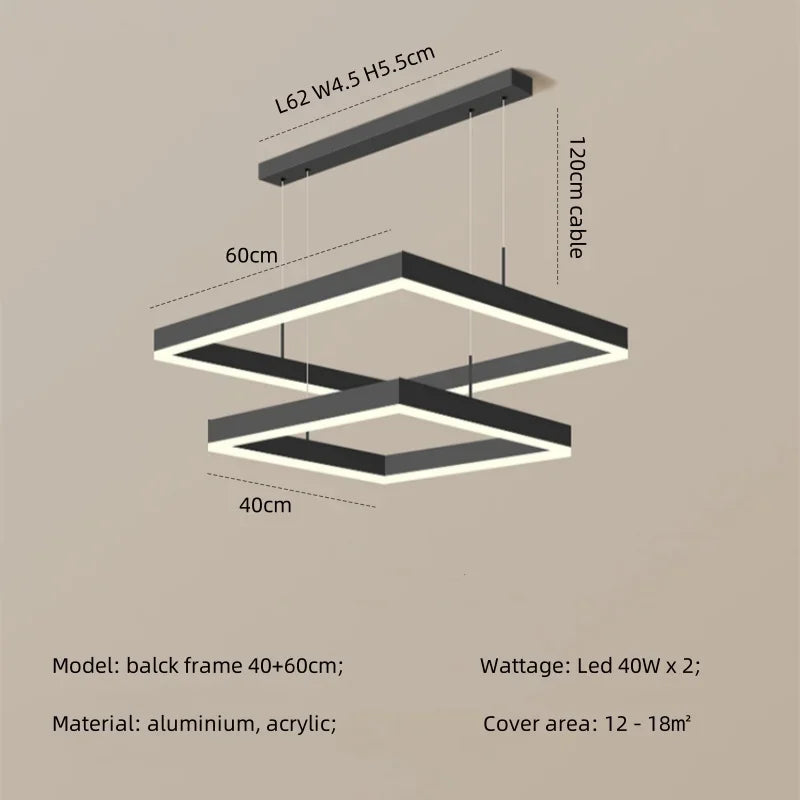 Afralia™ Modern Straight Pendant LED Light - Minimalist Painted Aluminium Chandelier