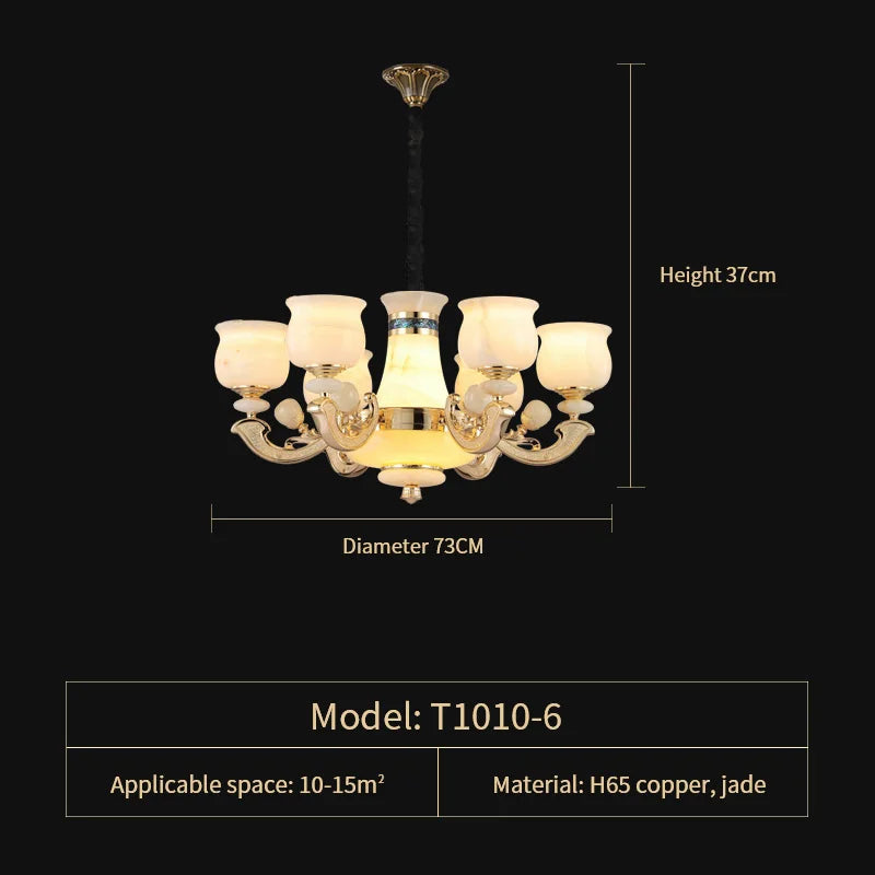 Afralia™ Natural Afghan Jade Villa Chandelier: High-Grade Living Room Lamp for Luxurious Atmosphere