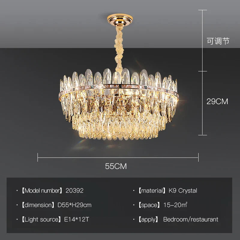 Afralia™ Crystal Chandelier Light: Modern LED Living Room Dining Bedroom Luxury