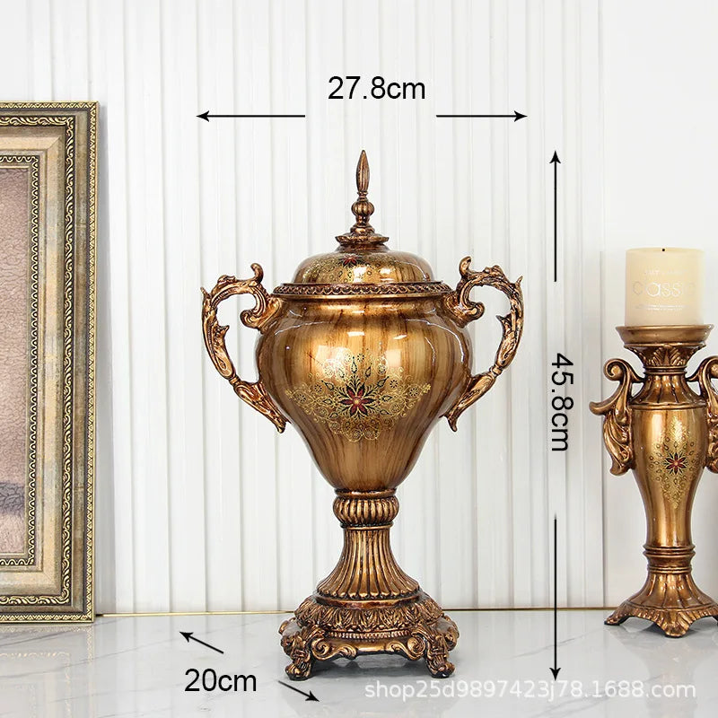 Afralia™ Resin Relief Jar: European Style Decorative Vase & Storage Container