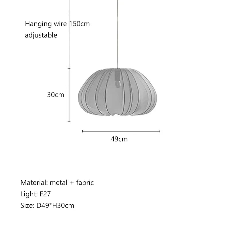 Afralia™ Fabric Wabi Sabi Chandelier: Nordic Minimalist Pendant Light for Dining Room, Bar, Bedroom & Loft
