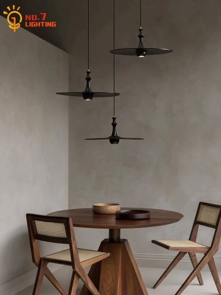 Afralia™ Solid Wood Flying Saucer Pendant Light for Home Decor and Lighting