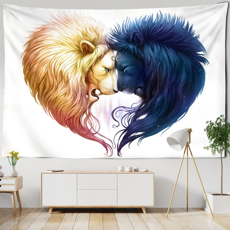 Afralia™ Boho Wildlife Tapestry Wall Hanging Psychedelic Home Decor