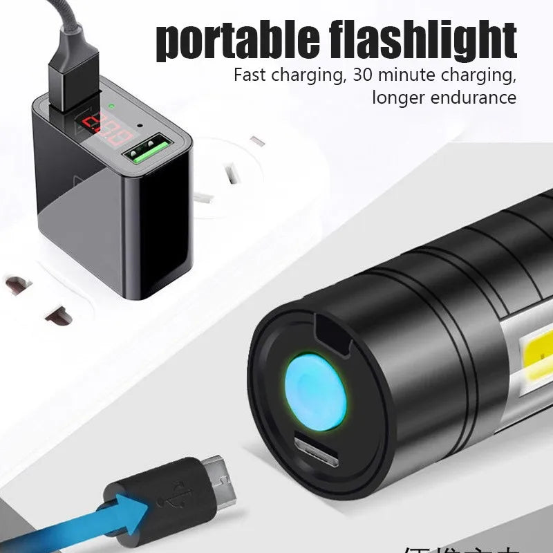 Afralia™ High Lumen Zoomable LED Flashlight with XPE + COB Lamps