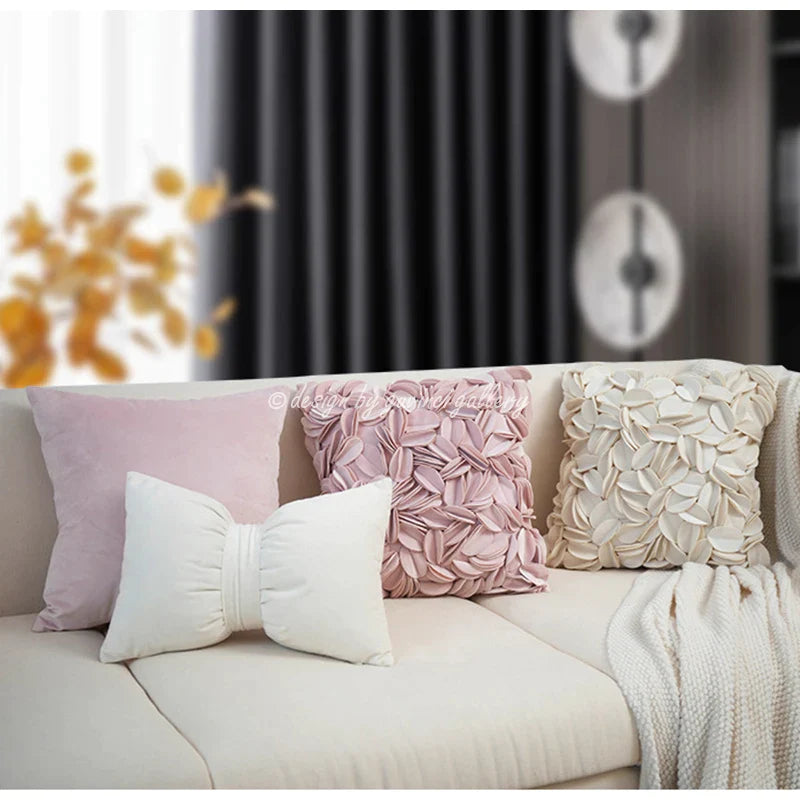 Afralia™ Romantic Flower Petals Splice Pillowcase 45x45cm - Handmade Art Cushion Cover