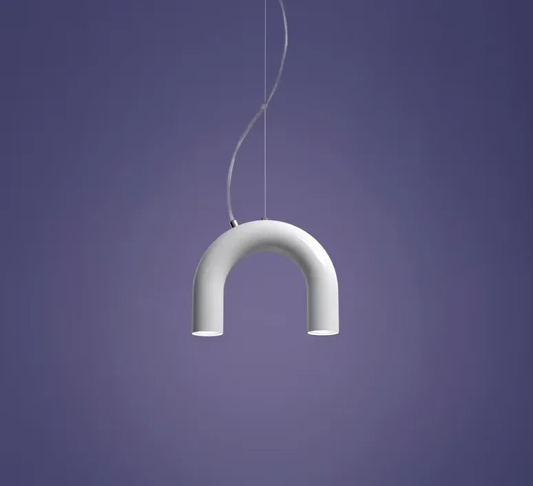 Afralia™ Blue Metal Arch Chandelier Pendant Light - Modern Design for Home Décor