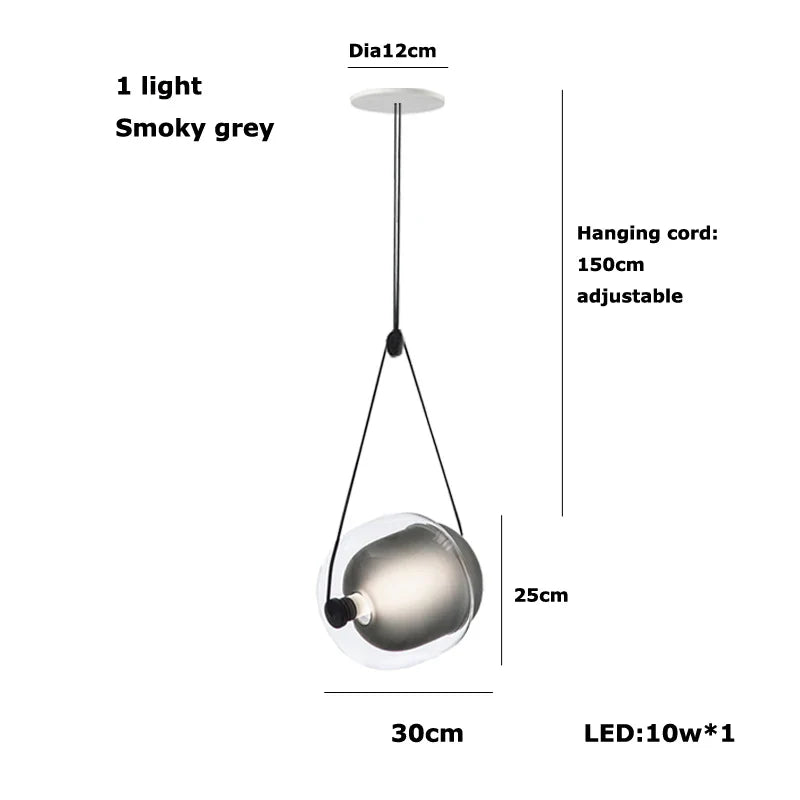 Afralia™ Multicolor Glass Globe Pendant Light for Stylish Bedroom Decor