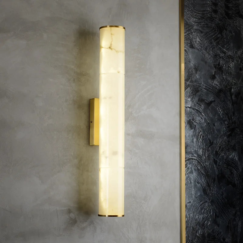 Afralia™ Marble Wall Lamp: Luxury Copper Sconce for Bedroom, Dining, Stairs & Foyer