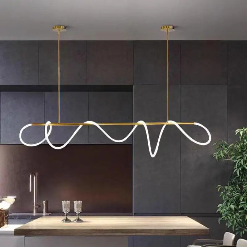 Afralia™ LED Long Hose Chandelier for Dining Room Kitchen Bar Pendant Lamp