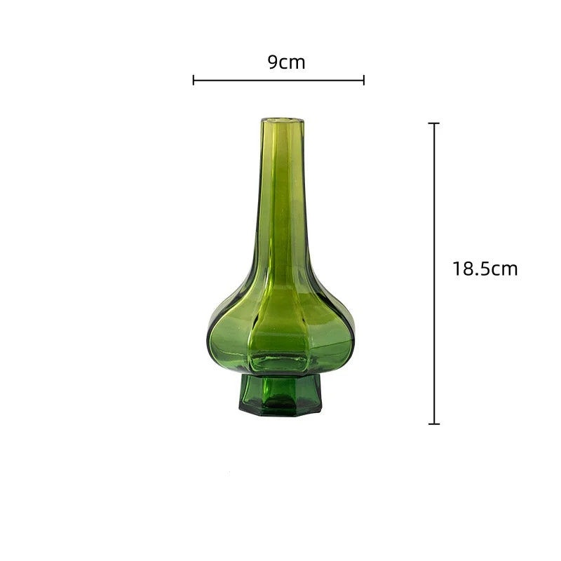 Afralia™ Green Glass Geometry Vase Hydroponics Terrarium Home Decoration Accessory
