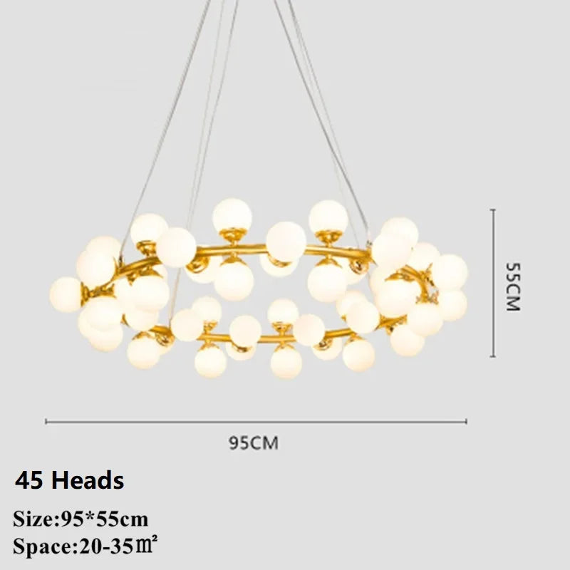 Afralia™ Molecular Glass Ball Chandelier with Magic Bean G4 LED Pendant Lights