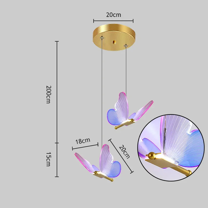 Afralia™ Butterfly LED Chandelier for Duplex Villa Living Room Romantic Wedding Decor
