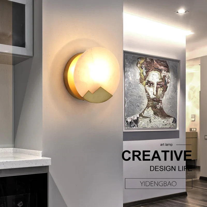 Afralia™ Copper Round LED Wall Sconce for Modern Nordic Indoor Lighting