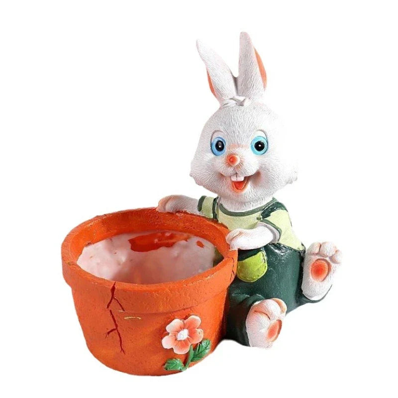 Afralia™ Cartoon Bunny Rabbit Flower Pot | Cute Indoor Succulent Planter Garden Decor