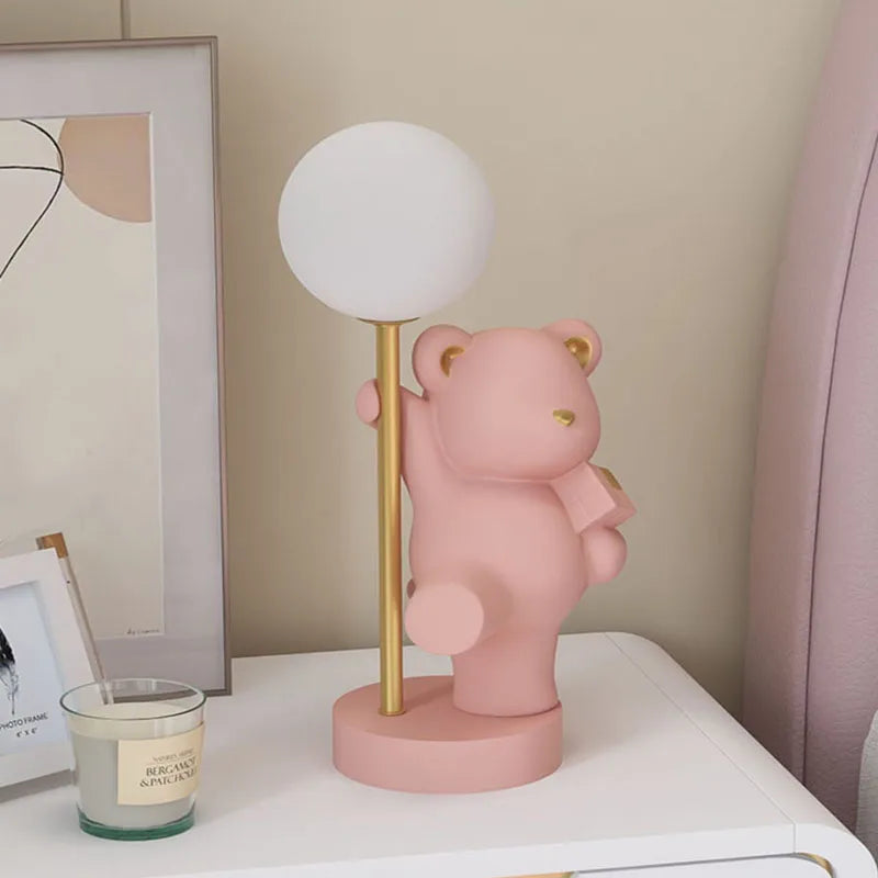 Afralia™ Bear Princess Desk Night Light USB LED Lamp