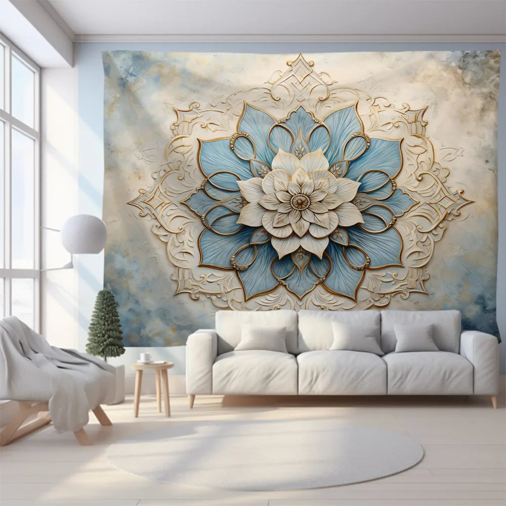 Afralia™ Mandala Flower Tapestry: Retro Cool Nordic Style Wall Decor