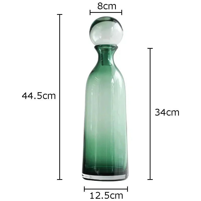 Afralia™ Amber Glass Vase Hydroponics Desk Decoration Modern Home Decor