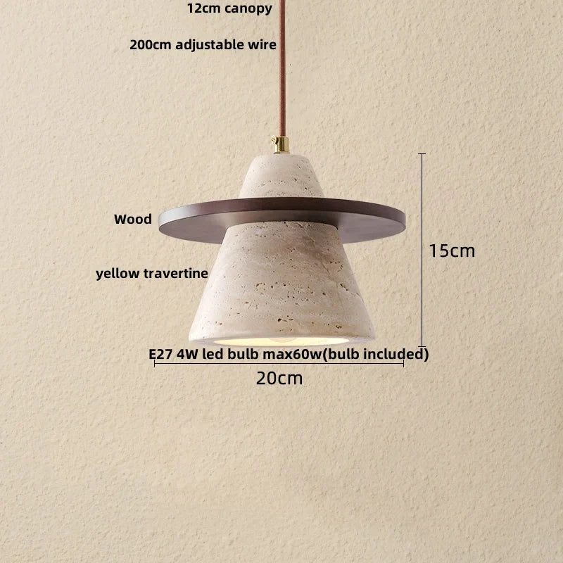 Afralia™ Stone Cave Yellow LED Pendant Lights for Home Decor and Wabi Sabi Style