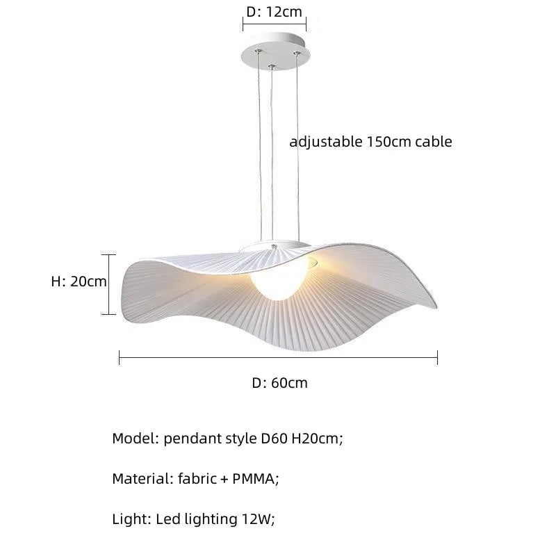 Afralia™ Minimalist White LED Fabric Pendant Lights for Dining Room