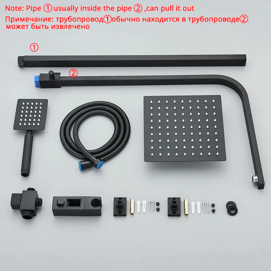Afralia™ Rain Shower Faucet with Handheld Sprayer 2-way Switch, Wall Mounted for Bathroom