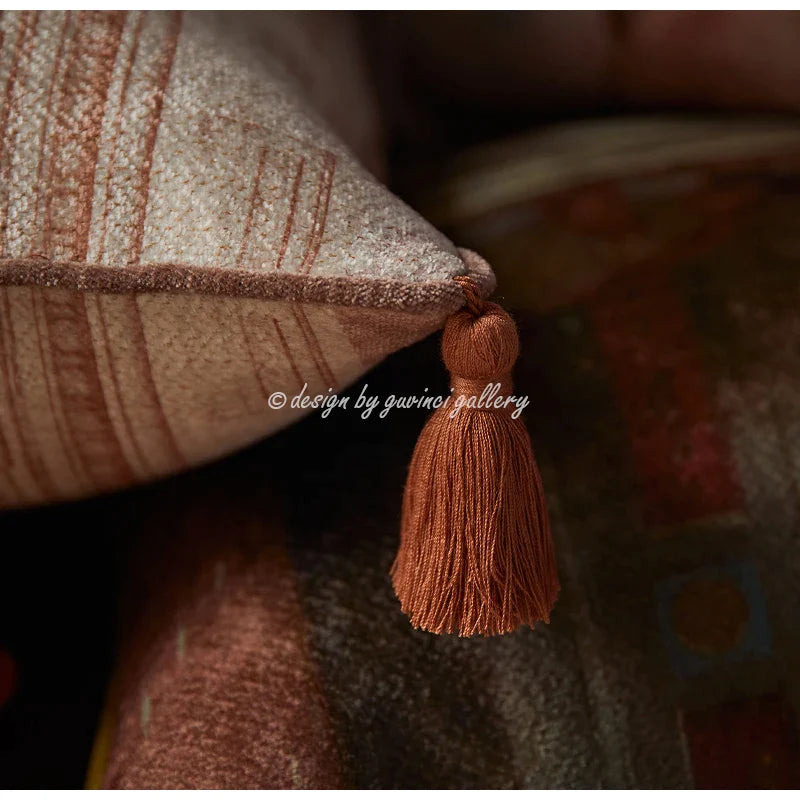 Afralia™ Angel Eyes Lumbar Pillow Cover - Greek Art Inspired Luxury Home Decor