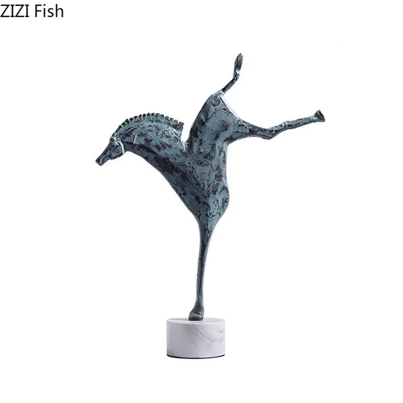 Afralia™ Iron Horse Statue - Modern Desk Decor & Room Ornaments