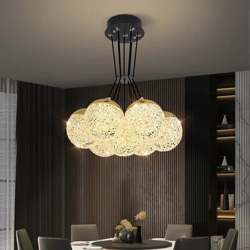 Afralia™ LED Chandelier Ceiling Lamp for Chic Bedroom Decor and Living Room Lighting
