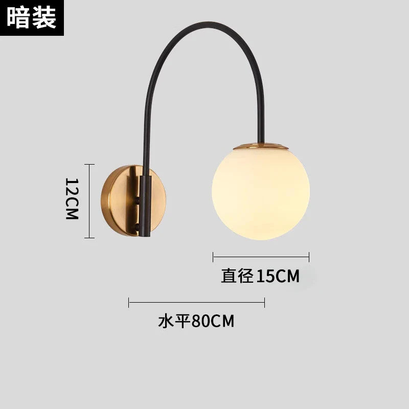 Afralia™ Luxury Gold/Black Swing Arm Wall Lamp LED E27 - Industrial Style