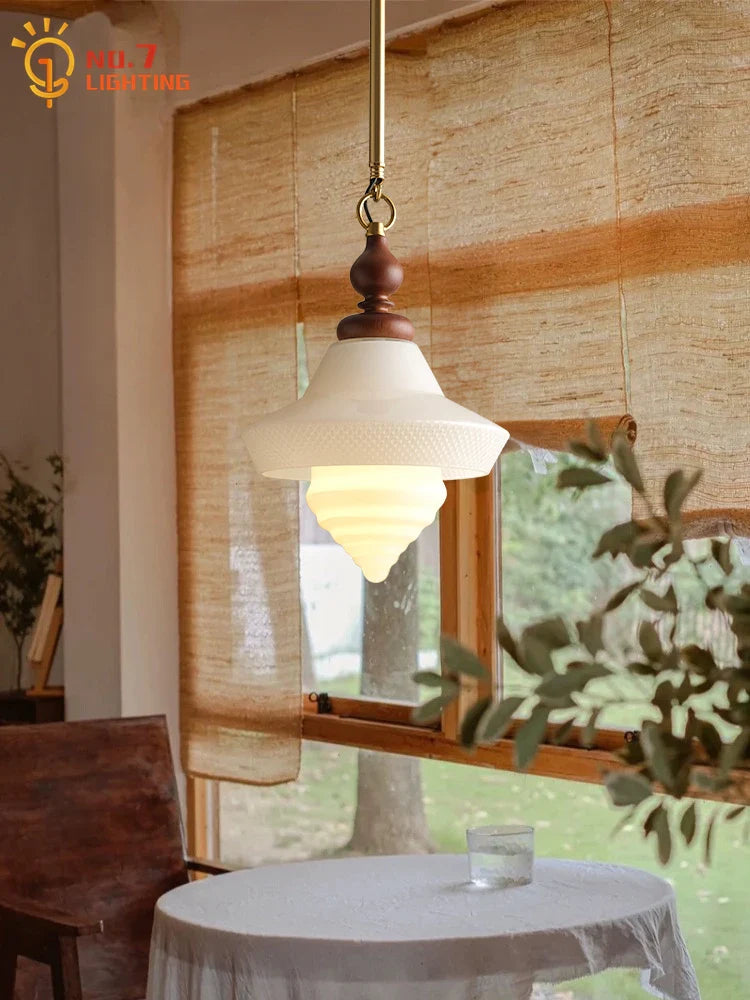 Afralia™ Gold Lustre Glass Pendant Lights LED E27 Vintage Design Classic for Bedroom Kitchen Island