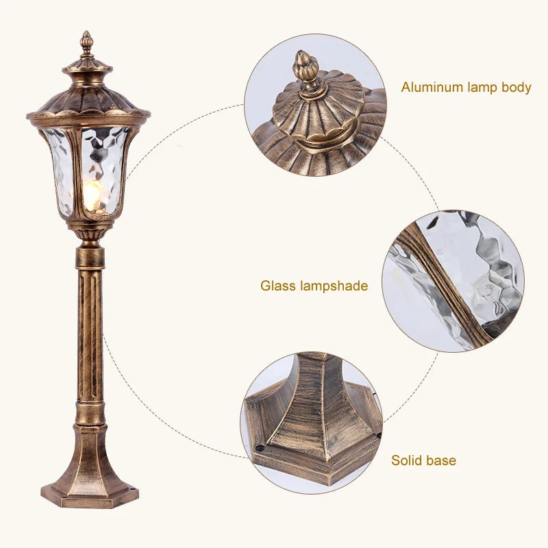 Afralia™ Retro Lawn Lights High Pole Street Lamp for Outdoor Yard and Garden