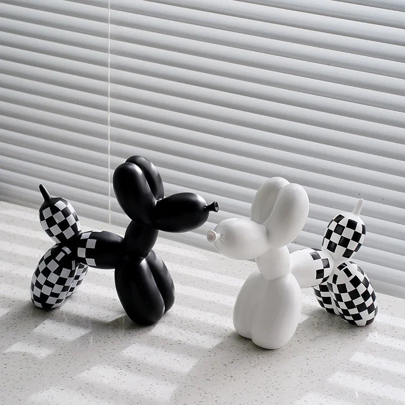 Afralia™ Nordic Resin Balloon Dog Figurine Home Office Decor Ornament Handicraft