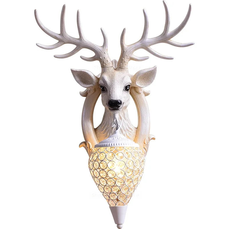 Afralia™ Modern Deer Head LED Wall Sconce Light for Luxury Living Room Decor