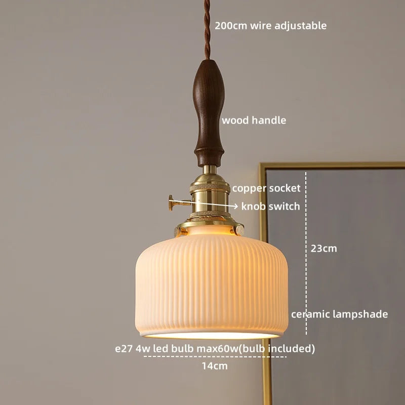 Afralia™ Ceramic LED Pendant Light Fixture Modern Hanging Lamp for Home Decor