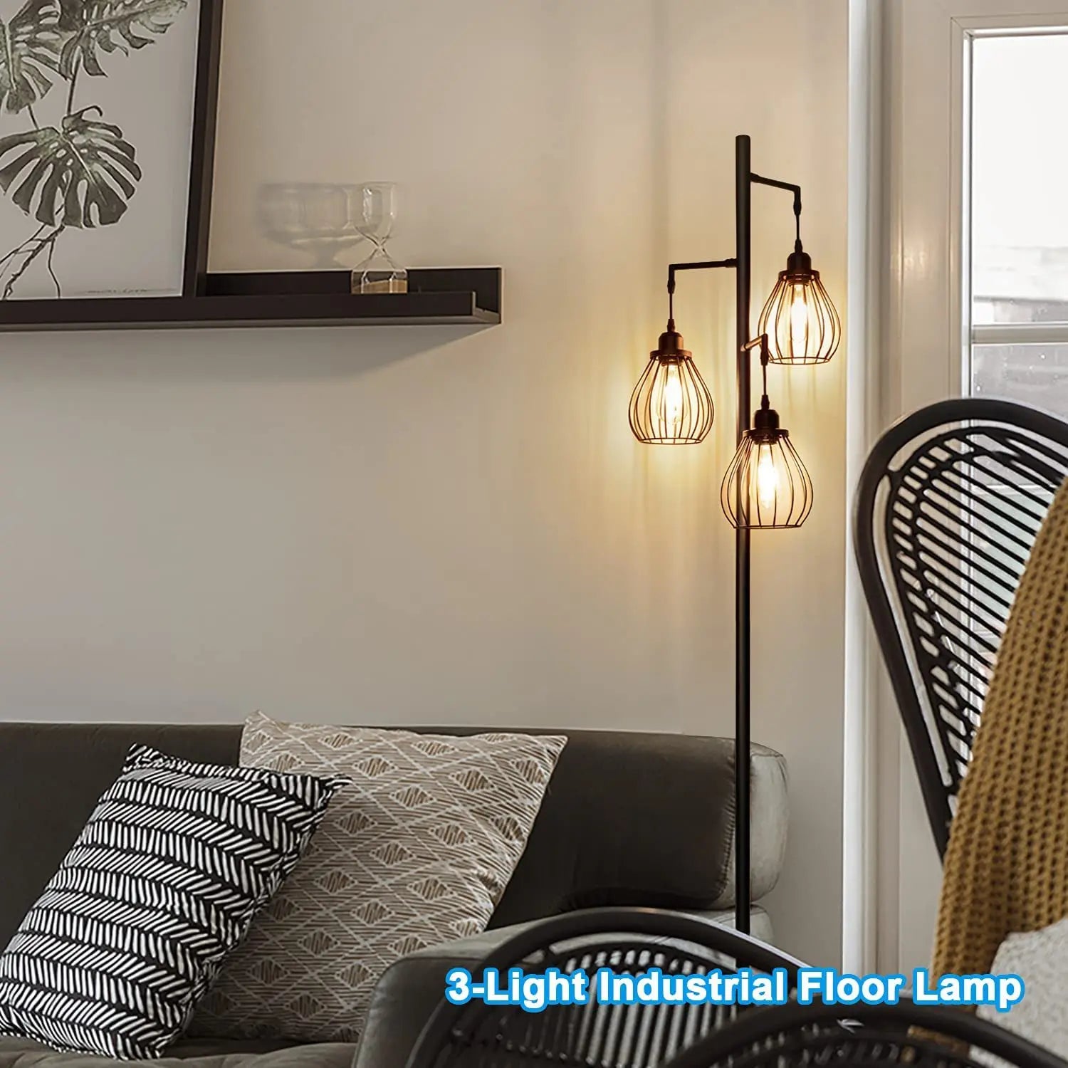 Afralia™ LED Birdcage Floor Lamp for Home Décor and Reading in Bedroom, Study, Living Room.