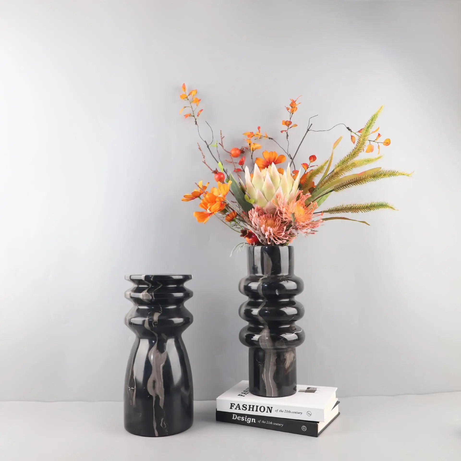Afralia™ Marble Vase: Modern Wabi-Sabi Home Décor Piece for Living Room, Dining Room & Study