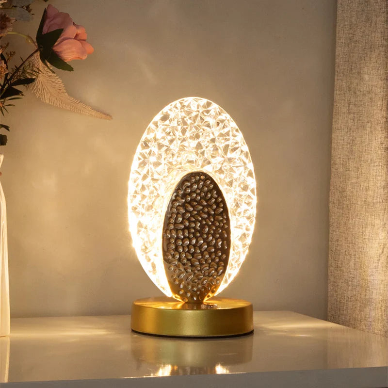 Afralia™ Crystal LED Table Lamp with Touch Control and Remote for Bedroom and Living Room