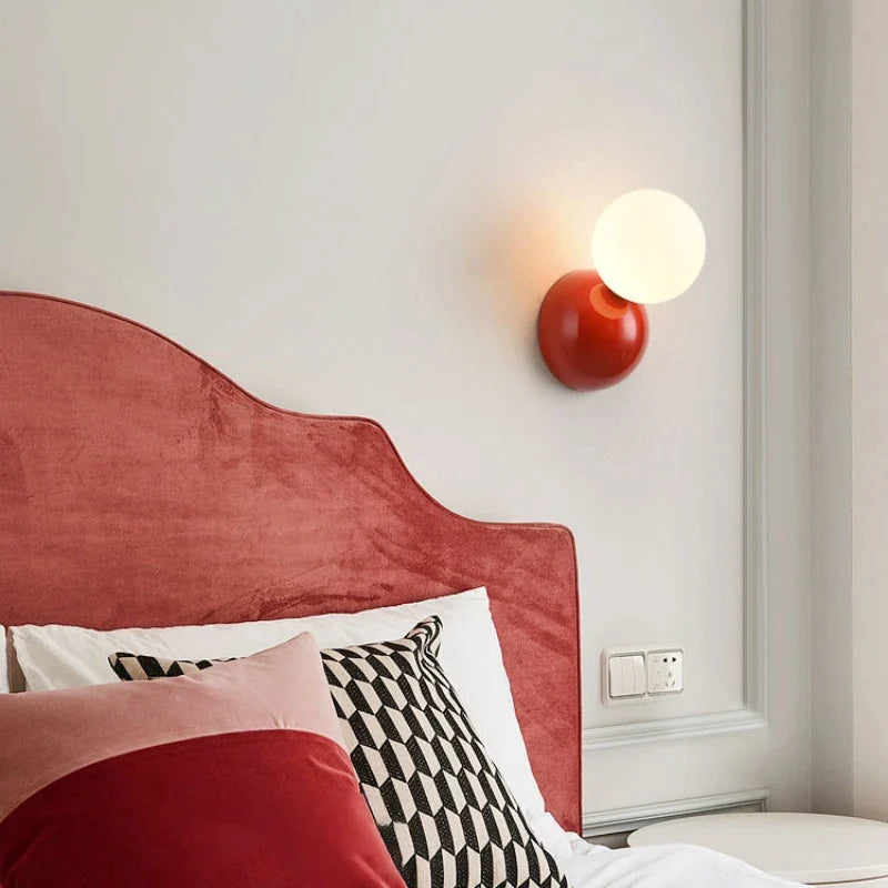 Afralia™ Modern Minimalist Cream Ball Wall Light for Bedroom and Home Decor
