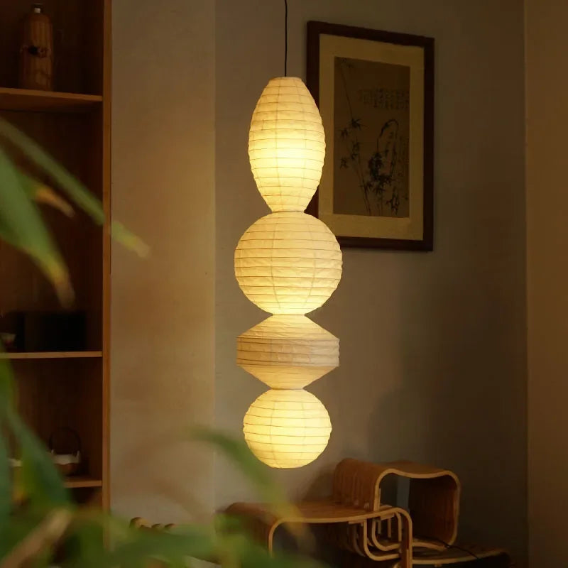 Afralia™ Mabel Pendant Lights LED E27 Rice Paper Hanging Lamp for Home Decor