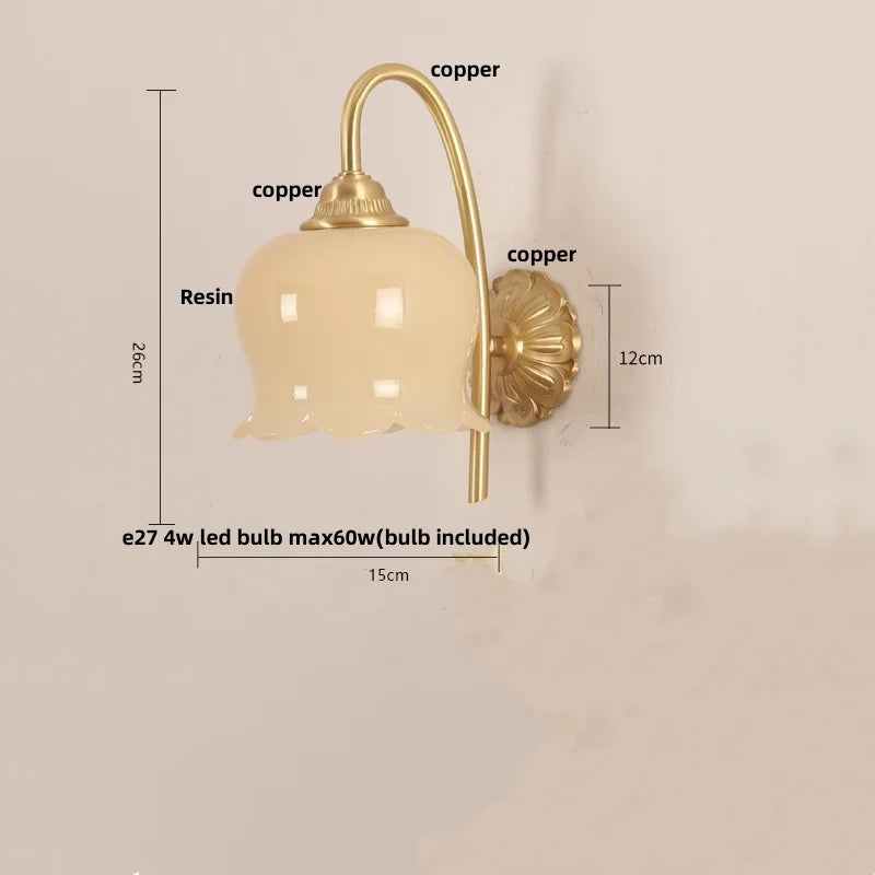 Afralia™ Copper LED Wall Sconce - Modern Nordic Bedroom Light Fixture