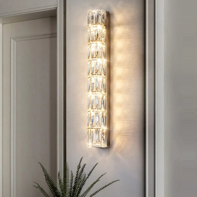 Afralia™ Crystal LED Wall Lamp for TV Bedside Villa Aisle Porch