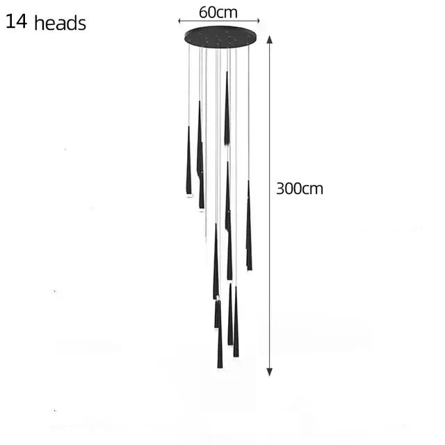 Afralia™ LED Chandelier: Modern, Dimmable Ceiling Light for Living Room, Kitchen, Staircase