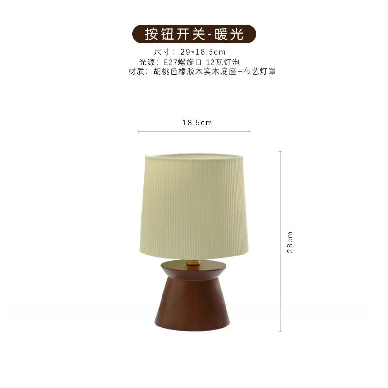 Afralia™ Solid Wood Table Lamp LED E27 Bedroom Bedside Desk Lights