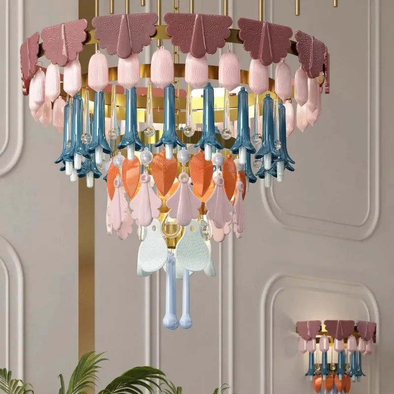 Afralia™ Ceramic Color Chandelier: Creative Art for Living, Dining, Bedroom & Study Rooms