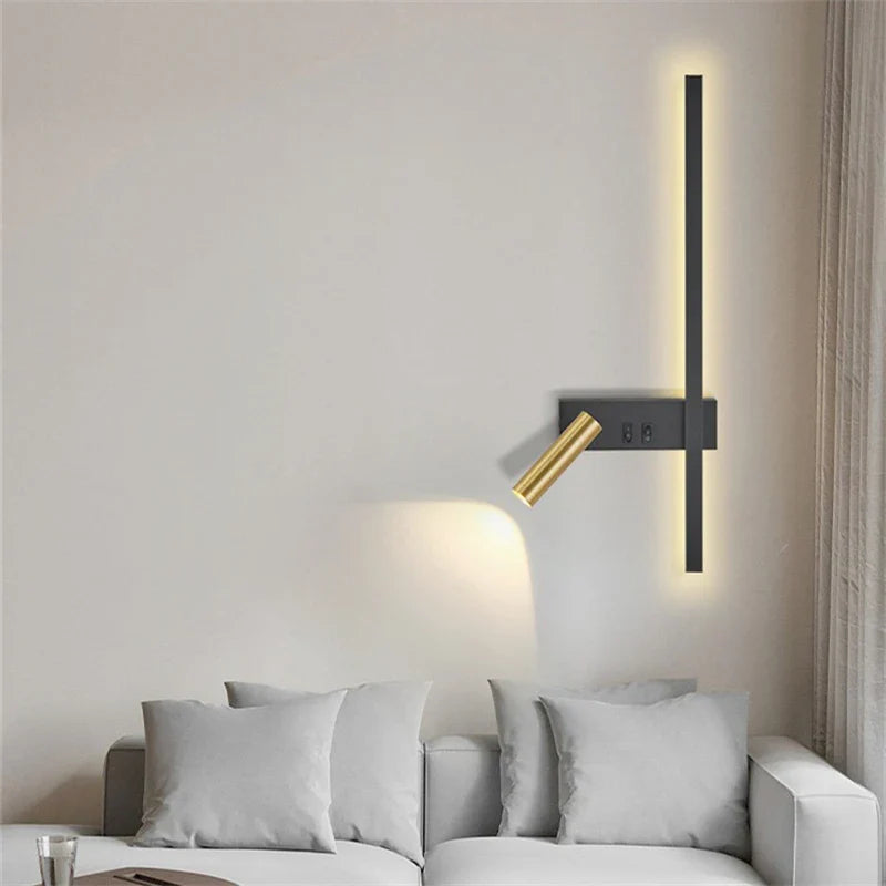 Afralia™ Nordic LED Wall Lamp for Living Room Bedroom Bedside Reading