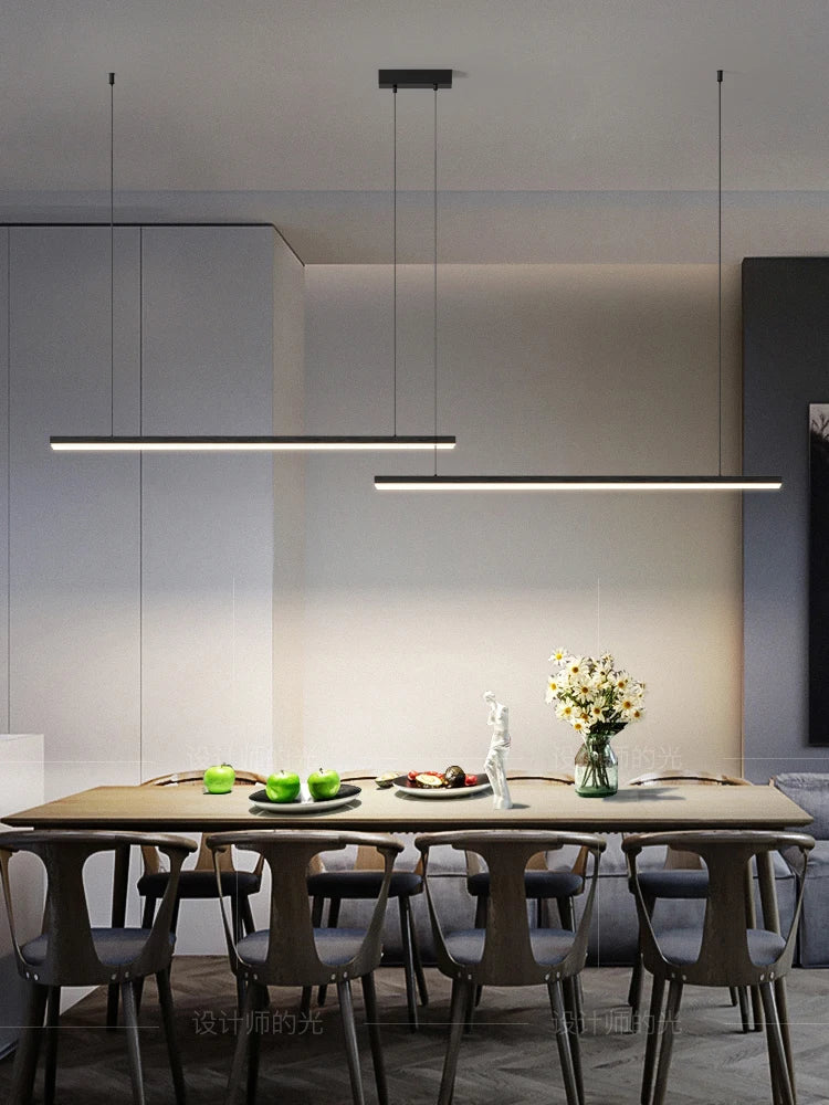 Afralia™ Modern Black LED Pendant Light for Restaurant, Office, Bar, and Kitchen Island